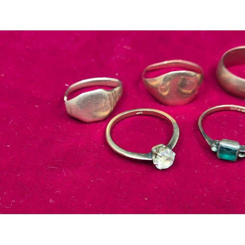 70 - A Collection of 9ct Gold Rings (approx. 12.7g) nb Rose Gold Ring Not H/m but XRF tested as 9ct