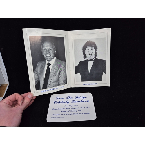 100 - A Chelsea Save The Bridge Celebrity Luncheon Programme Signed by Henry Cooper and Stan Boardman