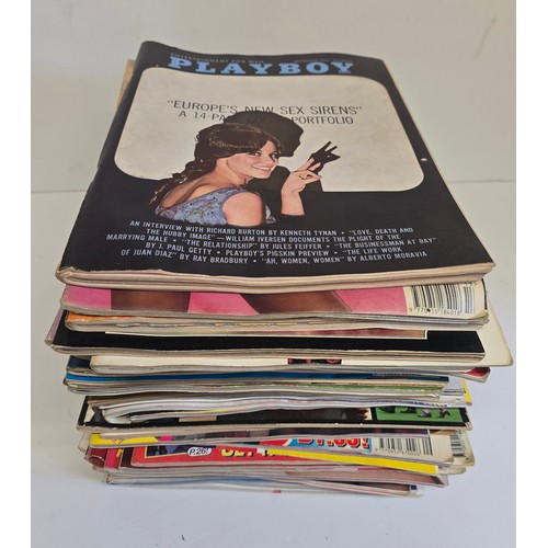 25 - Selection of vintage Gent's erotic magazines including Mayfair, Playboy etc. Approx: 40/50 - 1960s o... 