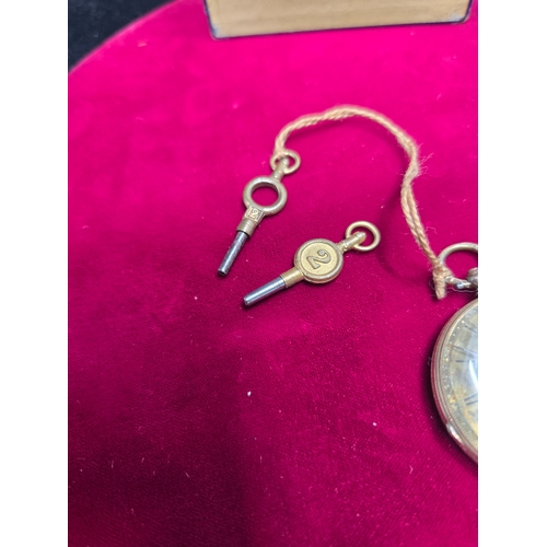 135 - Jules Girod 14k Gold Pocket Watch with Key (35g)