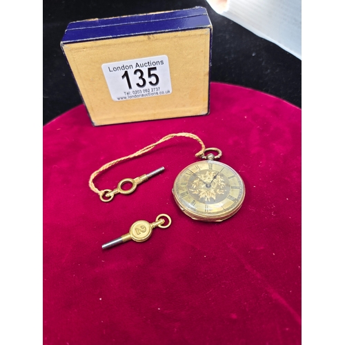 135 - Jules Girod 14k Gold Pocket Watch with Key (35g)