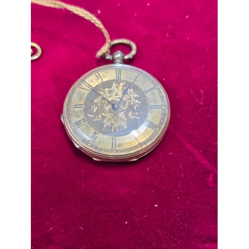 135 - Jules Girod 14k Gold Pocket Watch with Key (35g)