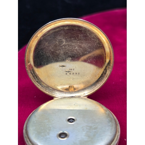 135 - Jules Girod 14k Gold Pocket Watch with Key (35g)