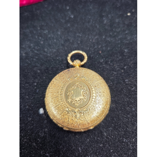 136 - 18ct Gold Open Face Pocket Watch with Key (51g)