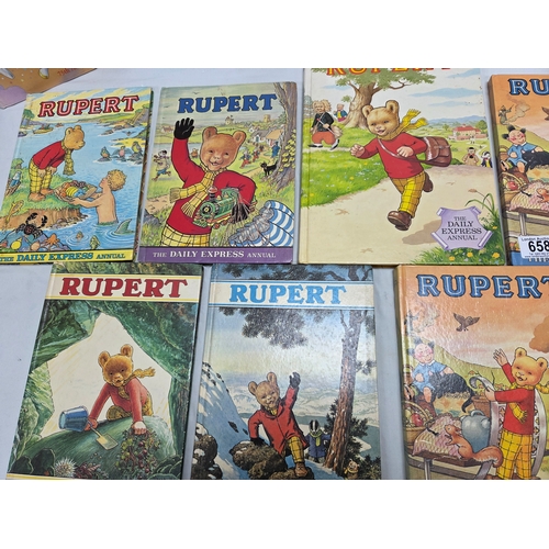 A Large Collection of Vintage Rupert the Bear Annuals