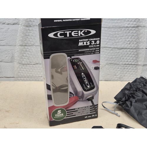 94 - A Ctek MXS 3.8 Trickle Charger, comes with Box, Instructions and official Ctek Extention Lead