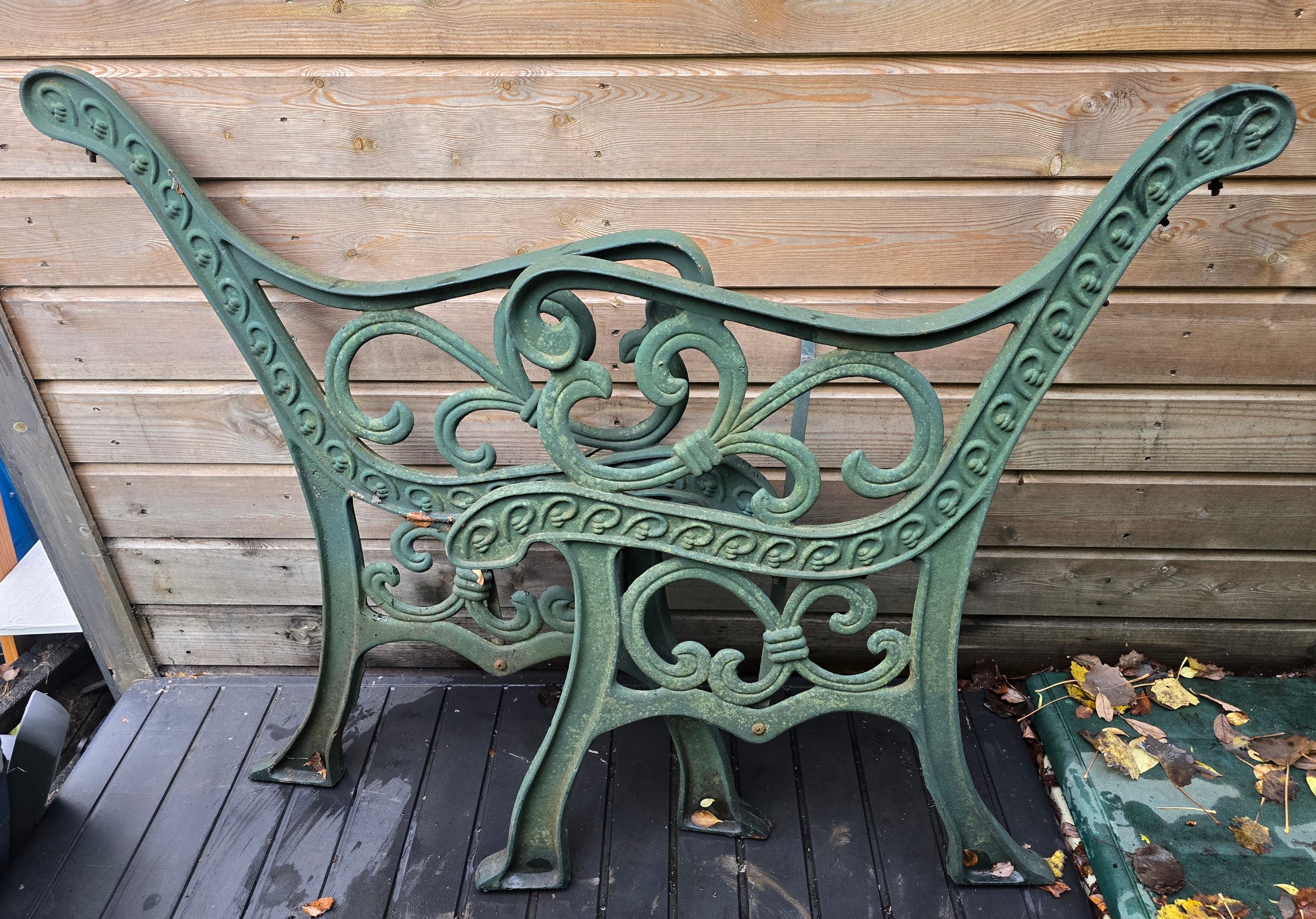 Pair of vintage cast bench ends