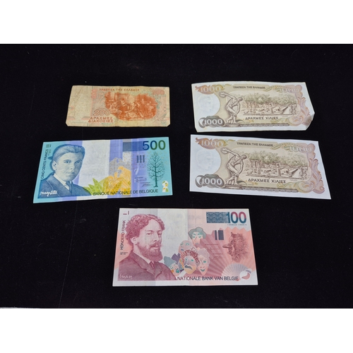 57 - A Collection of Greek and Belgian Banknotes
