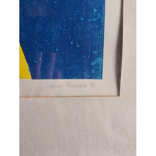 769 - Signed Limited Edition Framed Woodcut Print-Lucie Ahmed 1991 (65cm x 70cm)