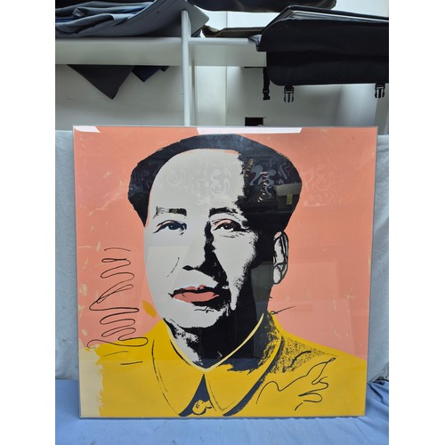659 - An Andy Warhol Chairman Mao Screen Print in Acrylic Frame (approx 93cm x 93cm)