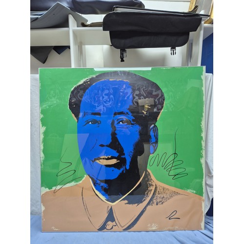 658 - An Andy Warhol Chairman Mao Screen Print in Acrylic Frame (approx 93cm x 93cm)