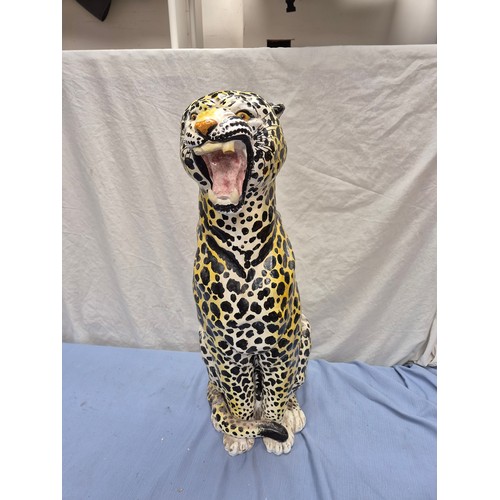 666 - A Terracotta Statue of a Leopard (approx 81cm tall)