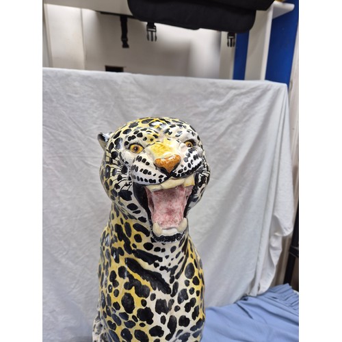 666 - A Terracotta Statue of a Leopard (approx 81cm tall)