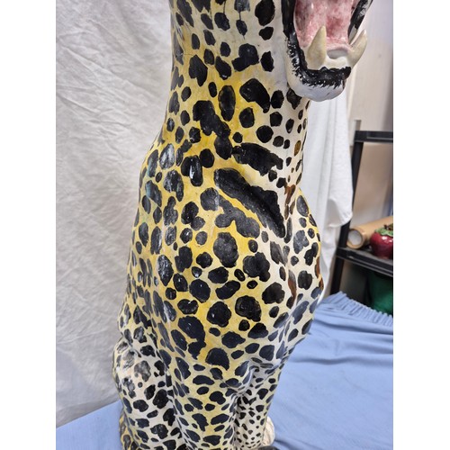 666 - A Terracotta Statue of a Leopard (approx 81cm tall)
