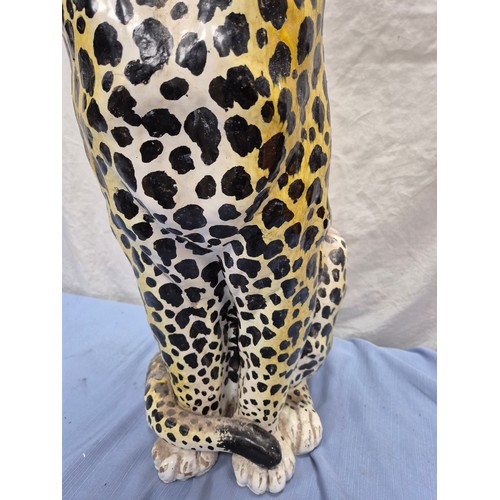 666 - A Terracotta Statue of a Leopard (approx 81cm tall)