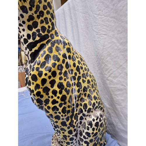 666 - A Terracotta Statue of a Leopard (approx 81cm tall)