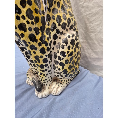 666 - A Terracotta Statue of a Leopard (approx 81cm tall)