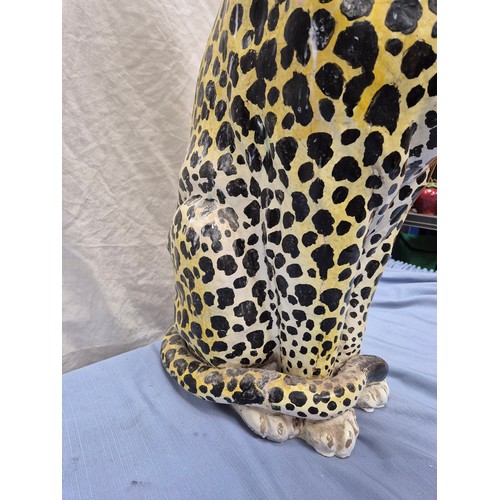 666 - A Terracotta Statue of a Leopard (approx 81cm tall)