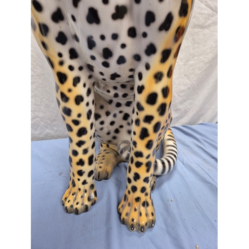 668 - An Italain Ceramic Statue of a Leopard (approx 89cm tall)