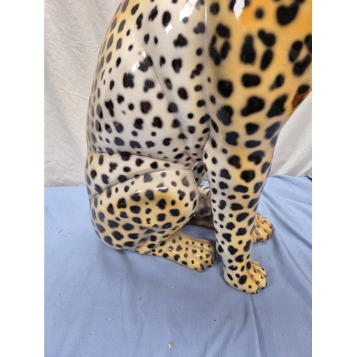 668 - An Italain Ceramic Statue of a Leopard (approx 89cm tall)