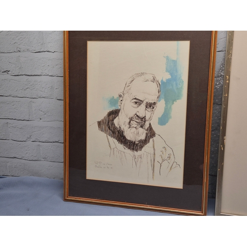 699 - Two Religious Drawings c.1980s, Both Signed and Dated