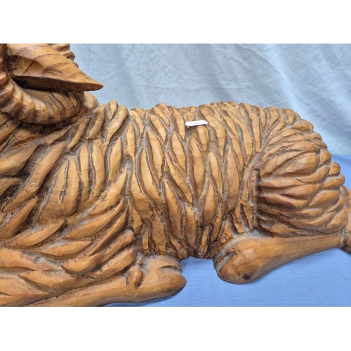 689A - A good quality Wooden Ram Statue (approx 55cm long)