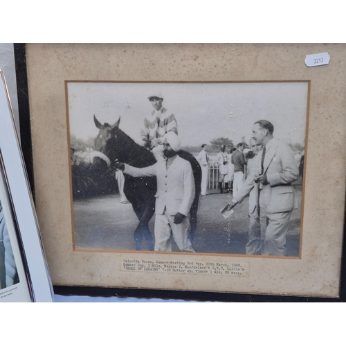 661 - Two Vintage Press Photographs to include F1 and Horse Racing interest