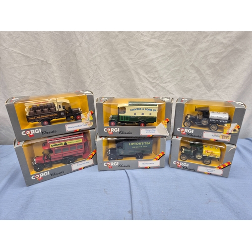 668C - A Collection of Corgi Classics Vehicles to include Thornycroft Trucks and Ford Model Ts