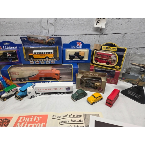 668F - A Collection of Toy Cars, Planes etc to include Atlas Editions, Corgi, Bburago