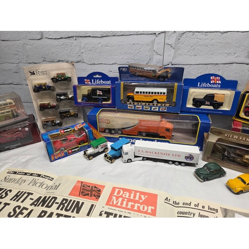 668F - A Collection of Toy Cars, Planes etc to include Atlas Editions, Corgi, Bburago