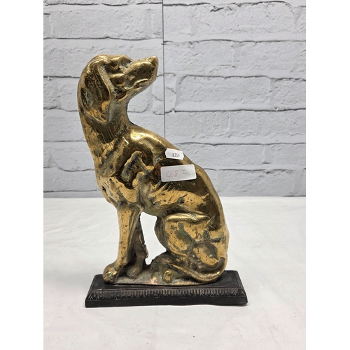 668I - A large Victorian Brass Doorstop in the form of a Dog (approx 33cm tall)