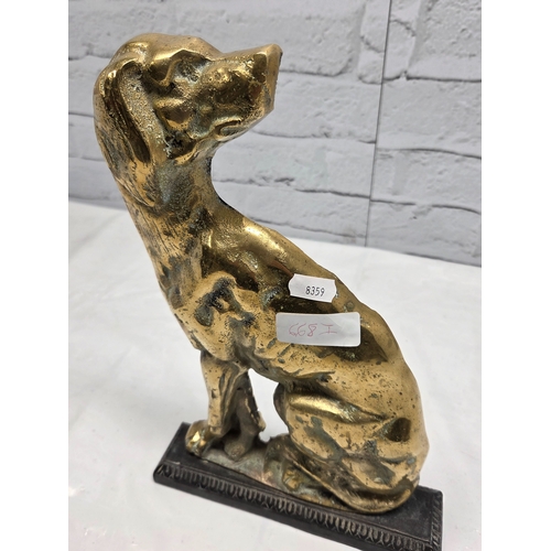 668I - A large Victorian Brass Doorstop in the form of a Dog (approx 33cm tall)