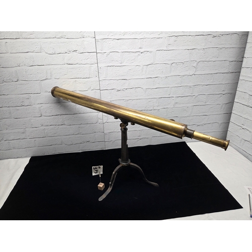 668J - An Antique Brass Telescope with Stand