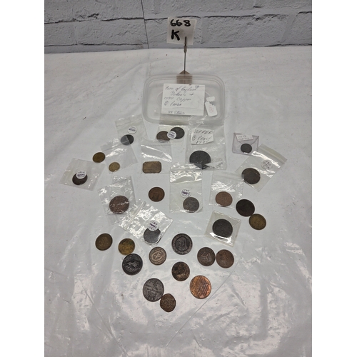 668K - A Collection of British Conder Tokens c. 1700s-1800s also including other Coins such as 1797 Cartwhe... 