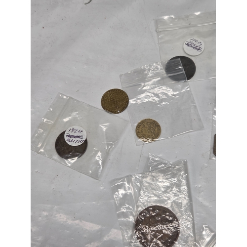 668K - A Collection of British Conder Tokens c. 1700s-1800s also including other Coins such as 1797 Cartwhe... 