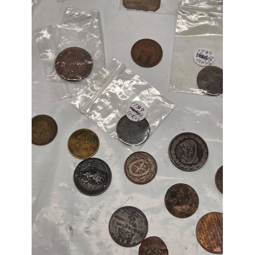 668K - A Collection of British Conder Tokens c. 1700s-1800s also including other Coins such as 1797 Cartwhe... 