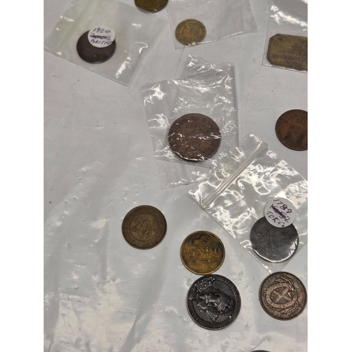 668K - A Collection of British Conder Tokens c. 1700s-1800s also including other Coins such as 1797 Cartwhe... 