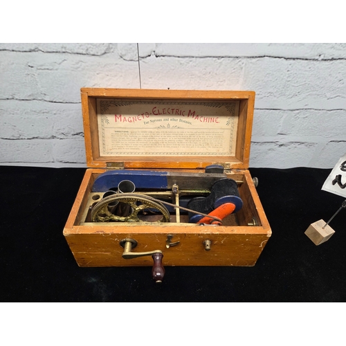 668N - A Magneto Electric Shock Machine in Wooden Box c.1890s