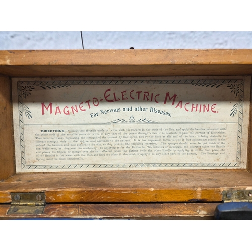 668N - A Magneto Electric Shock Machine in Wooden Box c.1890s