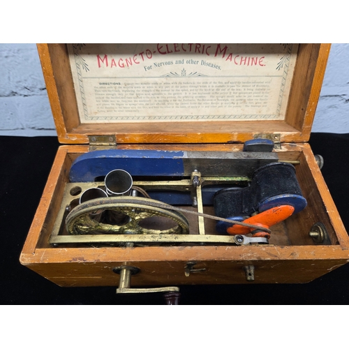 668N - A Magneto Electric Shock Machine in Wooden Box c.1890s