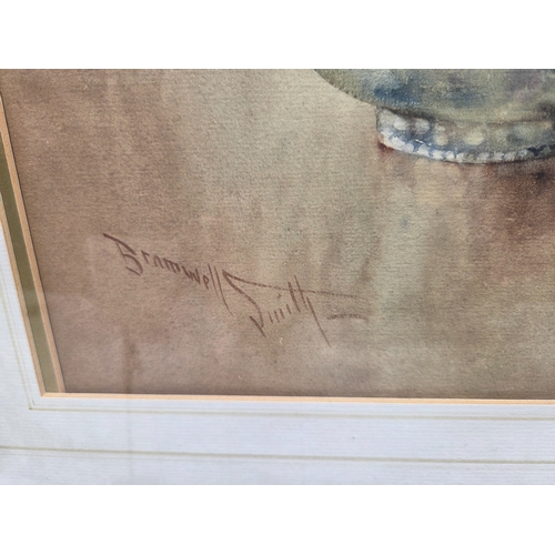 704 - An Early 20th Century Watercolour Still Life of a Fruit Bowl signed Bramwell Smith (approx 72cm x 58... 