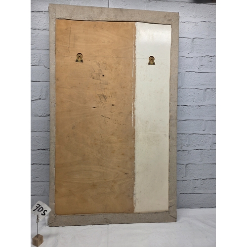 705 - Jeanie Tigullaraq (B.1958) An Inuit Canvas Silkscreen Print on Cnavas, Mounted on a Wooden Board (ap... 