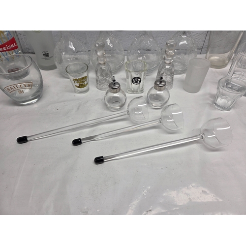 739 - A Mixed Lot of Glassware to include Branded Beer Glasses, Cocktail Making Equipment etc