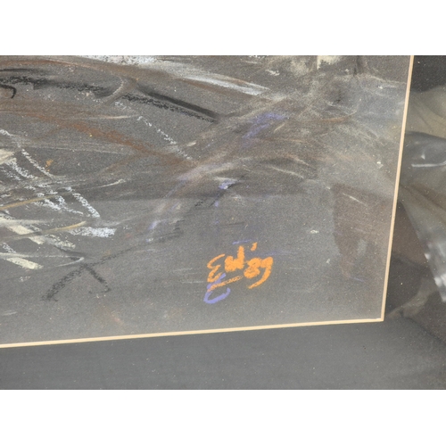 654 - A Framed 1980s Pastel Drawing of a Nude Lady (approx 99cm x 76cm) Signed to the lower right