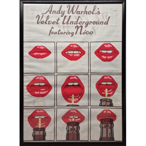 663 - An Andy Warhol Poster for The Velvet Underground & Nico (approx 88cm x 63cm)