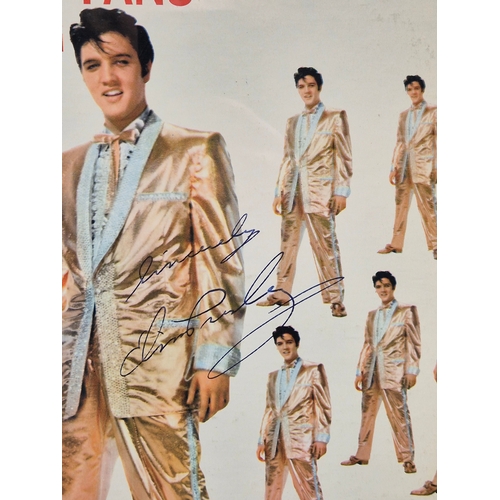 664 - A Framed Presentation Facsimile Elvis Presley Signed 50,000,000 Elvis Fans Can't Be Wrong Record (ap... 