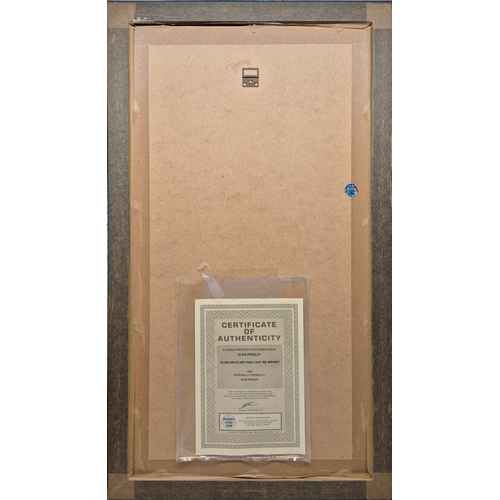 664 - A Framed Presentation Facsimile Elvis Presley Signed 50,000,000 Elvis Fans Can't Be Wrong Record (ap... 