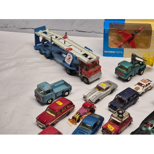24 - A Collection of Vintage Corgi Cars to include a boxed die-cast jet aircraft