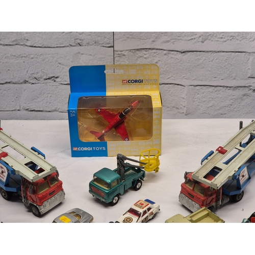 24 - A Collection of Vintage Corgi Cars to include a boxed die-cast jet aircraft