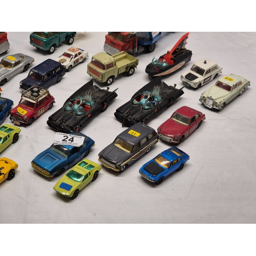 24 - A Collection of Vintage Corgi Cars to include a boxed die-cast jet aircraft